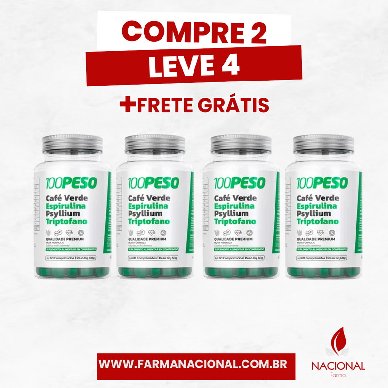 100 Peso – Emagrecimento Rápido e Controle do Peso - Compre 1 Leve 2 + Frete Grátis